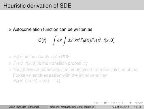 Nonlinear stochastic differential equations and 1/f noise