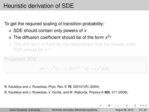 Nonlinear stochastic differential equations and 1/f noise