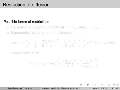 Nonlinear stochastic differential equations and 1/f noise