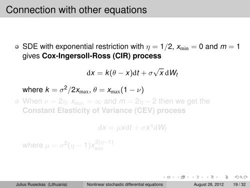 Nonlinear stochastic differential equations and 1/f noise