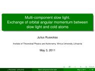 Multi-component slow light. Exchange of orbital angular momentum ...