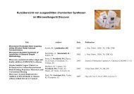 Kurzübersicht von ausgewählten chemischen Synthesen im ...