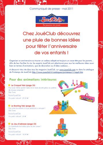 CP joueclub-anniversaire:CP JOUECLUB-anniversaire - ITRpress