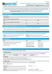 Exhibition Registration Form - ITS Australia