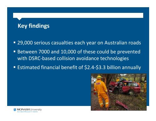 Projected safety benefits of DSRC Presentation - ITS Australia