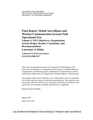 Final Report: Mobile Surveillance and Wireless Communication ...