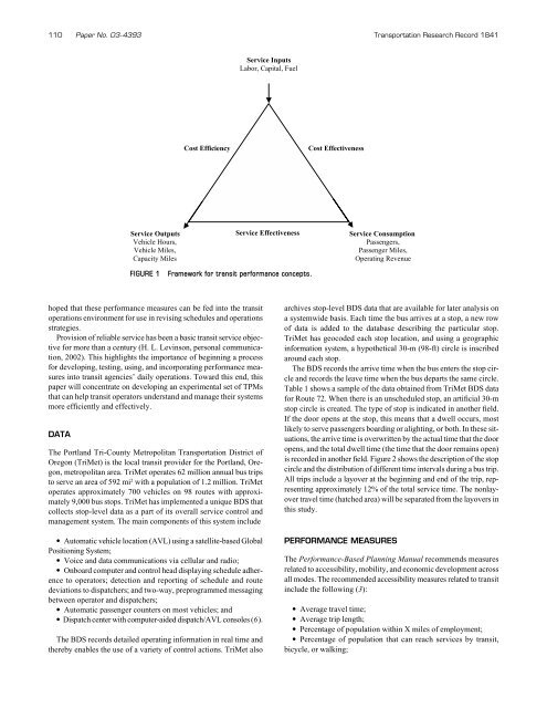 Generating Transit Performance Measures with ... - Transportation