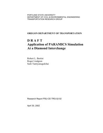 D R A F T Application of PARAMICS Simulation At a Diamond ...