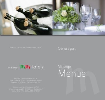 Neue Menue-Karte für die Mintrops MM Hotels