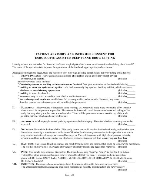 patient advisory and informed consent for endoscopic assisted