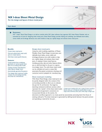 nx i-deas sheet metal design