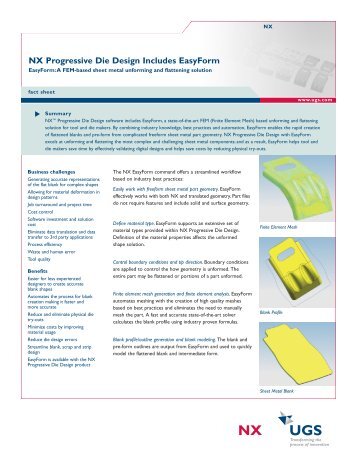 NX Progressive Die Design Includes EasyForm