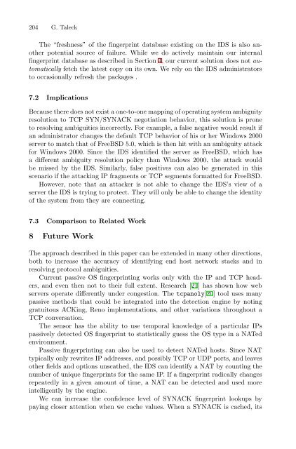 LNCS 2820 - Ambiguity Resolution via Passive OS Fingerprinting