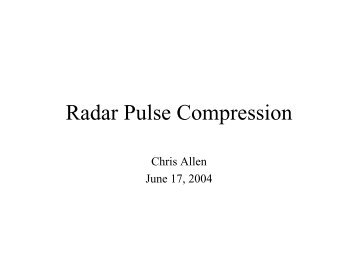 Radar Pulse Compression