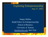 Exploring Entrepreneurship - University of Kansas