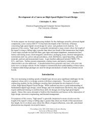 Development of a Course on High-Speed Digital Circuit Design ...