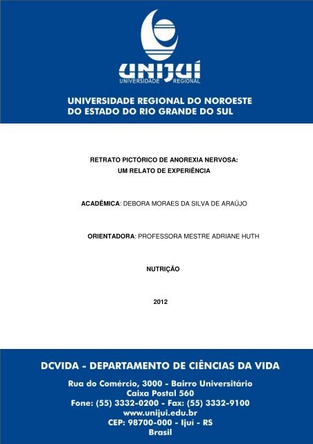 RETRATO PICTÓRICO DE ANOREXIA NERVOSA: UM ... - Unijuí
