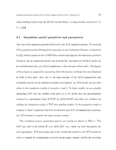 Experiments and Simulations of TCP/IP Over ATM Over a High Data ...