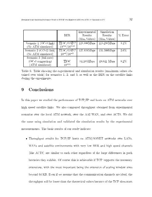 Experiments and Simulations of TCP/IP Over ATM Over a High Data ...