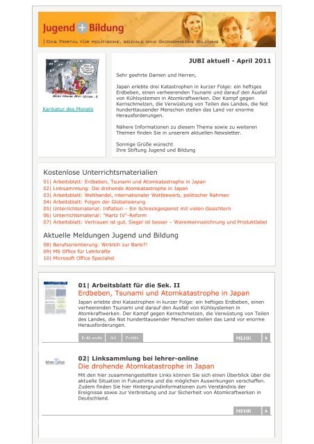 Kostenlose Unterrichtsmaterialien Aktuelle Meldungen Jugend und ...