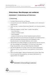 Interviews: Berufswege von anderen - Jugend und Bildung