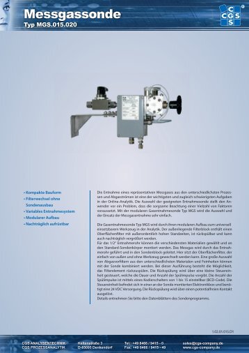 Messgassonde - CGS Analysentechnik