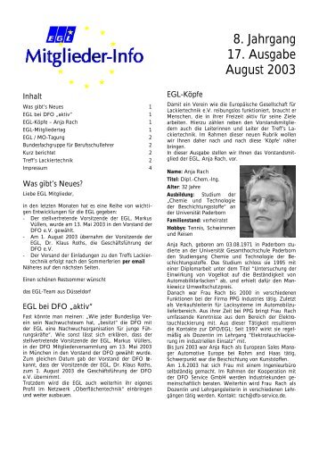 8. Jahrgang - August 2003 - EuropÃ¤ische Gesellschaft fÃ¼r ...