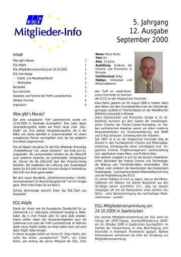 5. Jahrgang - September 2000 - EuropÃ¤ische Gesellschaft fÃ¼r ...