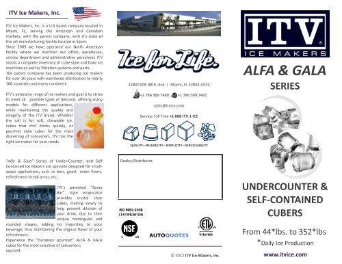 Alfa Gala Series Itv Ice Makers