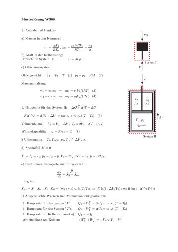 Musterlösung WS08 1. Aufgabe (26 Punkte) a) Massen in den ... - ITV