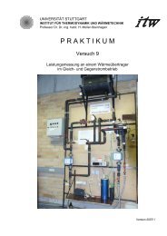 P R A K T I K U M - Institut für Thermodynamik und Wärmetechnik