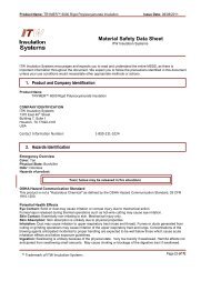 Material Safety Data Sheet - ITW Insulation Systems