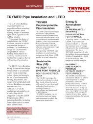 TRYMER Pipe Insulation and LEED - ITW Insulation Systems