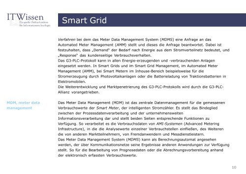 Smart Grid Glossar Smart Grid - IT Wissen.info