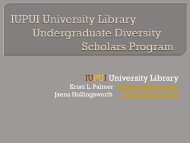IUPUI University Library Undergraduate Diversity Scholars Program