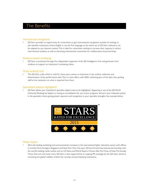 QS STARS Rating System - QS Intelligence Unit