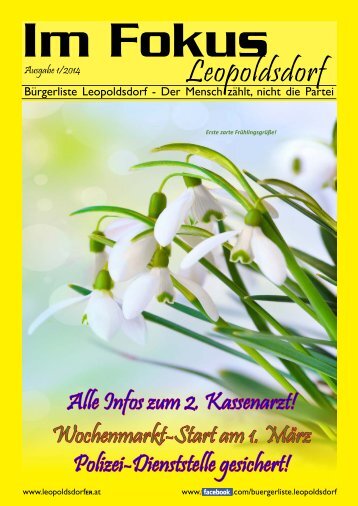 Im Fokus Leopoldsdorf,  1/2014, Zeitung der Bürgerliste Leopoldsdorf
