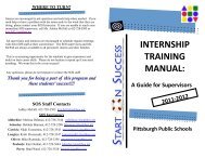 on Success Internship Training Manual