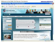Welcome to the State Civil Service Commission www.scsc.state.pa.us