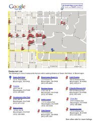 Area restaurant map - Indiana University Bloomington