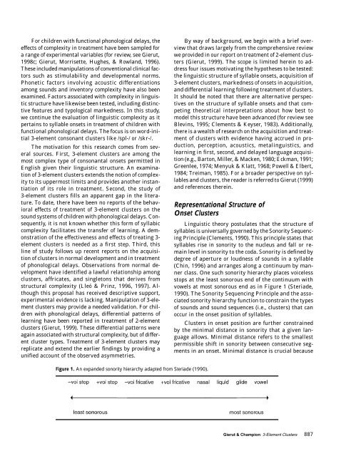 Syllable Onsets II: Three-Element Clusters in Phonological Treatment