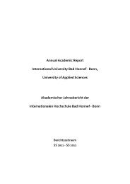 Annual Academic Report International University Bad Honnef ... - IUBH