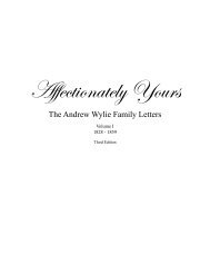 The Andrew Wylie Family Letters - Indiana University Bloomington