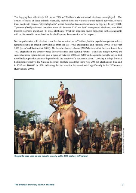 The elephant and ivory trade in Thailand (PDF, 800 KB) - Traffic