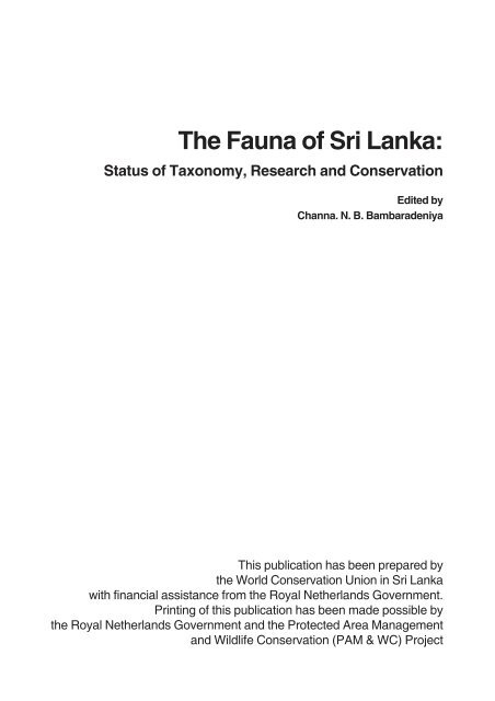 The Fauna of Sri Lanka - IUCN