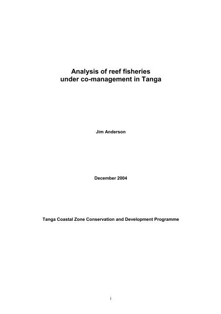 Tanga Fisheries Analysis - IUCN