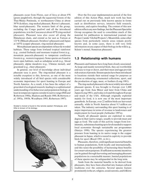 Pheasants: Status Survey and Conservation Action Plan ... - IUCN