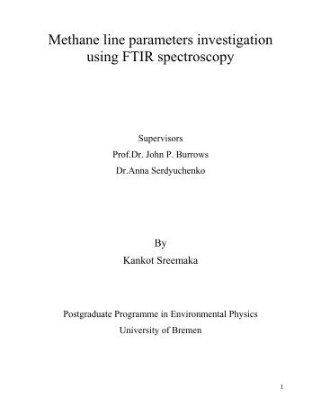 Methane line parameters investigation using FTIR spectroscopy - IUP