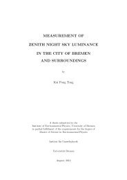 measurement of zenith night sky luminance in the city of bremen and ...