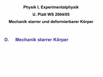 Mechanik starrer und deformierbarer Körper
